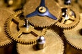Macro details of gearwheels from a clockwork