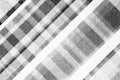 Macro Diagonal Plaid Stripe Structure in Black and White Royalty Free Stock Photo