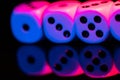 Dice isolated on black background