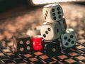 Dice isolated on vintage background