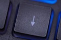 Macro direction key. Keyboard arrow button on computer pc, laptop keyboard for move cursor with backlight Royalty Free Stock Photo