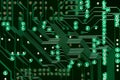 Macro of electronic circuit board pcb in green Royalty Free Stock Photo