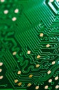 Macro of electronic circuit board pcb in green Royalty Free Stock Photo