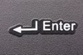 Macro enter key on computer keyboard Royalty Free Stock Photo