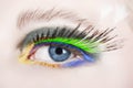 Macro eye with false lashes Royalty Free Stock Photo