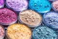 macro of eyeshadow powder before being pressed