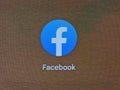 Macro of facebook apps on smartphone display