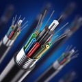 Macro fiber optical cable detail Royalty Free Stock Photo