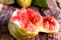 Macro of fig fruit seeds, juicy and full of sugars and vitamins Royalty Free Stock Photo