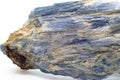 Macro focused raw uncut vibrant blue kyanite crystal