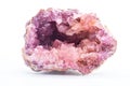 Macro focused vibrant pink amethyst quartz geode crystal Royalty Free Stock Photo