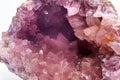 Macro focused vibrant pink amethyst quartz geode crystal Royalty Free Stock Photo