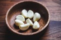 Macro food photography of peeled garlic cloves Royalty Free Stock Photo