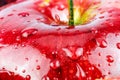 Macro of fresh red wet apple Royalty Free Stock Photo