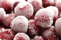 Macro of frozen berries - sweet cherries, closeup, background texture Royalty Free Stock Photo