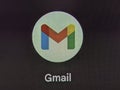 Macro of gmail apps on smartphone display