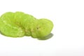 Macro of green caterpillar Royalty Free Stock Photo