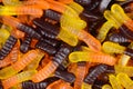 Macro halloween gummy worm candy Royalty Free Stock Photo