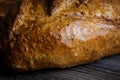 macro handmade oblong wheaten bread