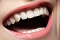 Macro happy female smile with healthy white teeth Royalty Free Stock Photo