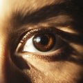 macro human eye pupil with deep dramatic lighting Royalty Free Stock Photo