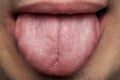 Macro of human tongue Royalty Free Stock Photo