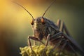 Macro Illustration of a Hyper-realistic Grasshopper Insect