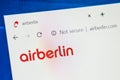 Airberlin Web Site. Selective focus.