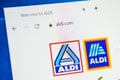 Aldi Web Site. Selective focus.