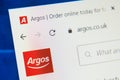 Argos.co.uk Web Site. Selective focus. Royalty Free Stock Photo