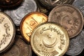 A macro image of assorted Pakistani coins close up Royalty Free Stock Photo
