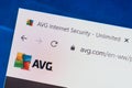 Avg.com Web Site. Selective focus. Royalty Free Stock Photo