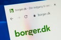 Borger.dk Web Site. Selective focus.