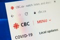 Cbc.ca Web Site. Selective focus.