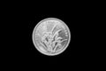 Chinese One Jiao Coin Isolated On Black Royalty Free Stock Photo