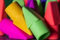 Macro image of colorful pencil erasers Royalty Free Stock Photo