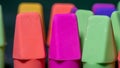 Macro image of colorful pencil erasers