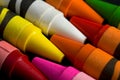 Macro Image of Coloring Crayons Tips Royalty Free Stock Photo