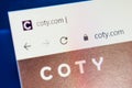 Coty Web Site. Selective focus.