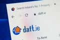 Daft.ie Web Site. Selective focus.