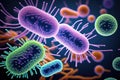 Macro image of different pathogens : Virus, bacteria, microbes - AI Generated