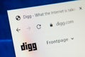 Digg.com Web Site. Selective focus.