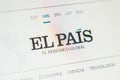 El PAIS Web Site. Selective focus.