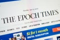 The Epoch Times Web Site. Selective focus. Royalty Free Stock Photo