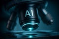 AI Microscope Lens â Macro Digital Laboratory Imaging Royalty Free Stock Photo