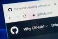 Github.com Web Site. Selective focus. Royalty Free Stock Photo