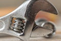 Macro image of the head of a hand wrench