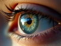 Macro image of human eye on dark background Royalty Free Stock Photo