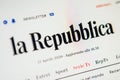 La Repubblica Web Site. Selective focus.