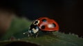 Macro image of a ladybug sitting on a leaf Royalty Free Stock Photo
